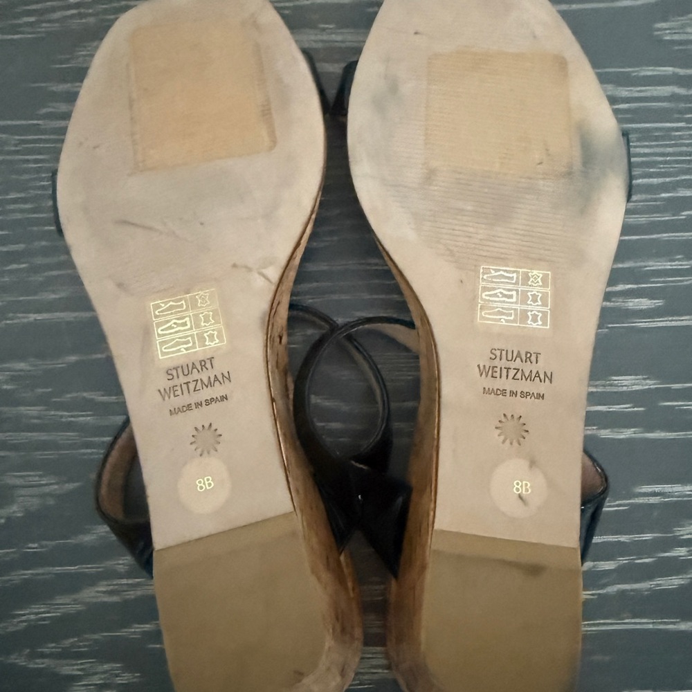 Stuart Weitzman Aleena 50 Wedge Sandals Sz 8 - Picture 6 of 9